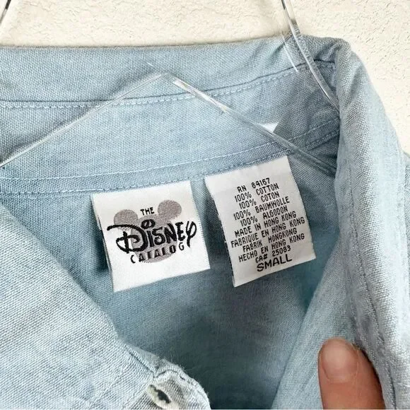 Vintage 90s Disney Catalog Snow White 7 Dwarfs Button Down Blouse Small - Picture 3 of 7